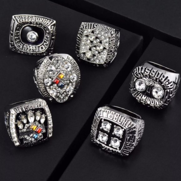 Pittsburgh Steelers Silver Championship Ring Set - Picture 10 of 13